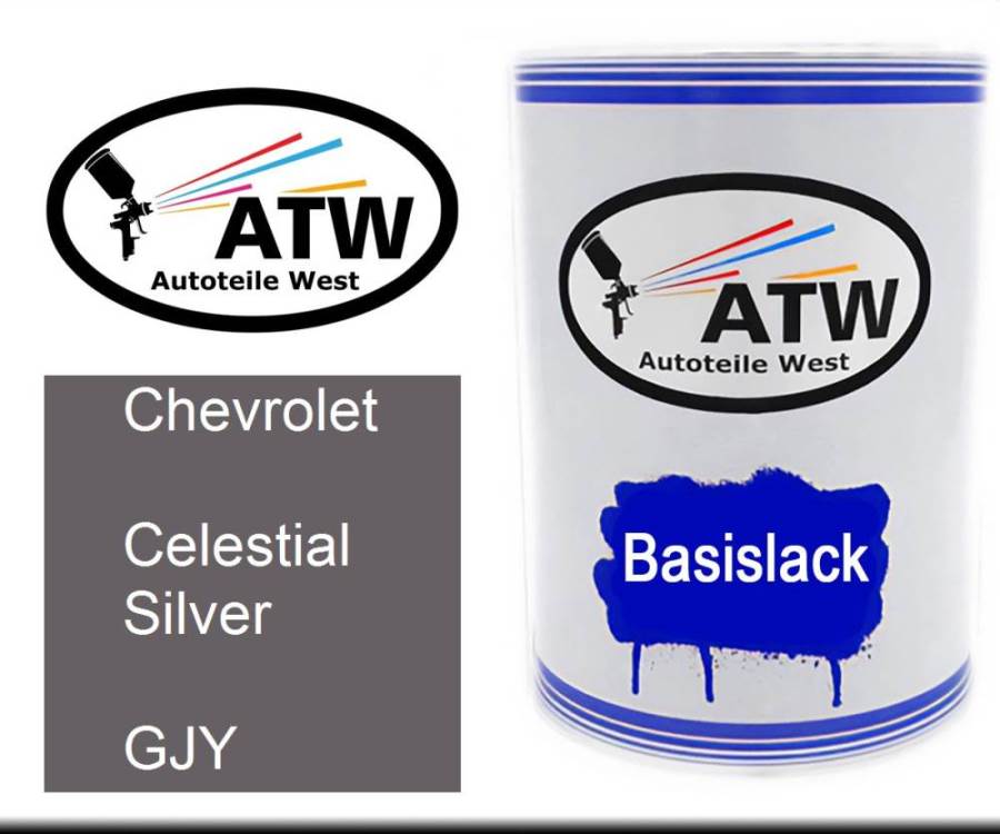 Chevrolet, Celestial Silver, GJY: 500ml Lackdose, von ATW Autoteile West.